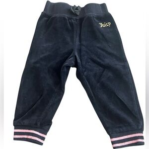 Juicy Couture Black Velour Jogger Pants | Size 18M